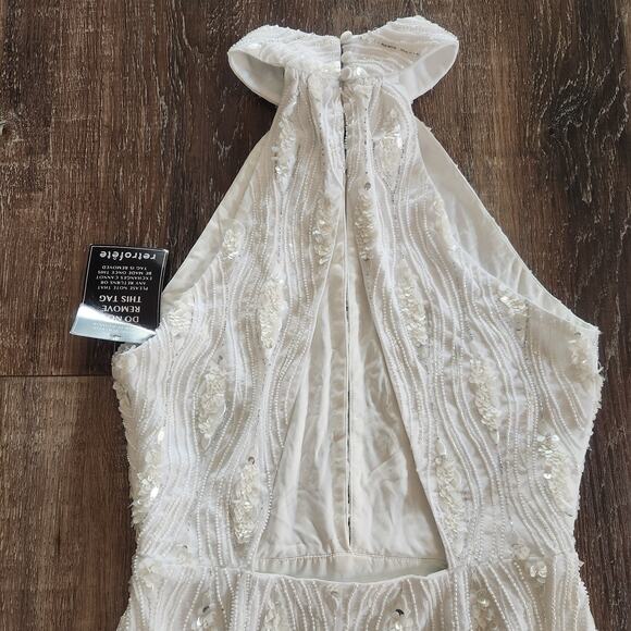 Retrofete Prima Dress in White Sequins Beaded Small NWT Sleeveless Maxi - Picture 8 of 13